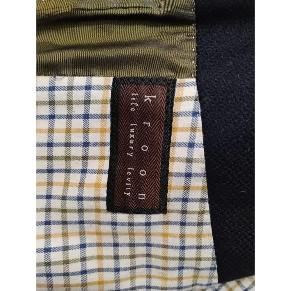 Kroon Ritchie Navy blue Hybrid Sport Coat Blue Blazer Wool Cashmere 46R $425 - Picture 10 of 16
